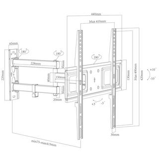 VCM Universal TV Halterung | VESA Wandhalterung | Halter ausziehbar schwenkbar neigbar | Belastbarkeit bis zu 25kg - B-SN400  
