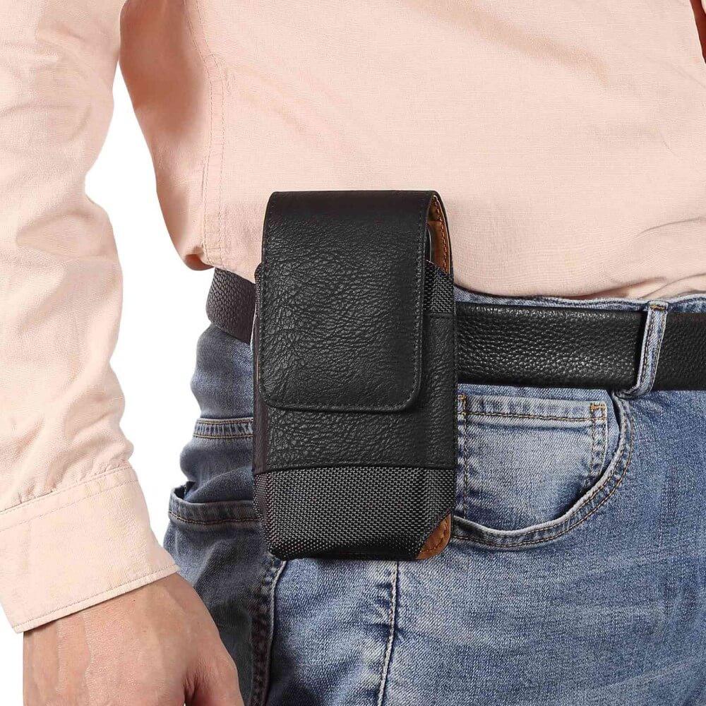 Cover-Discount  Nylon - cuir sacoche ceinture avec porte carte noir / M 