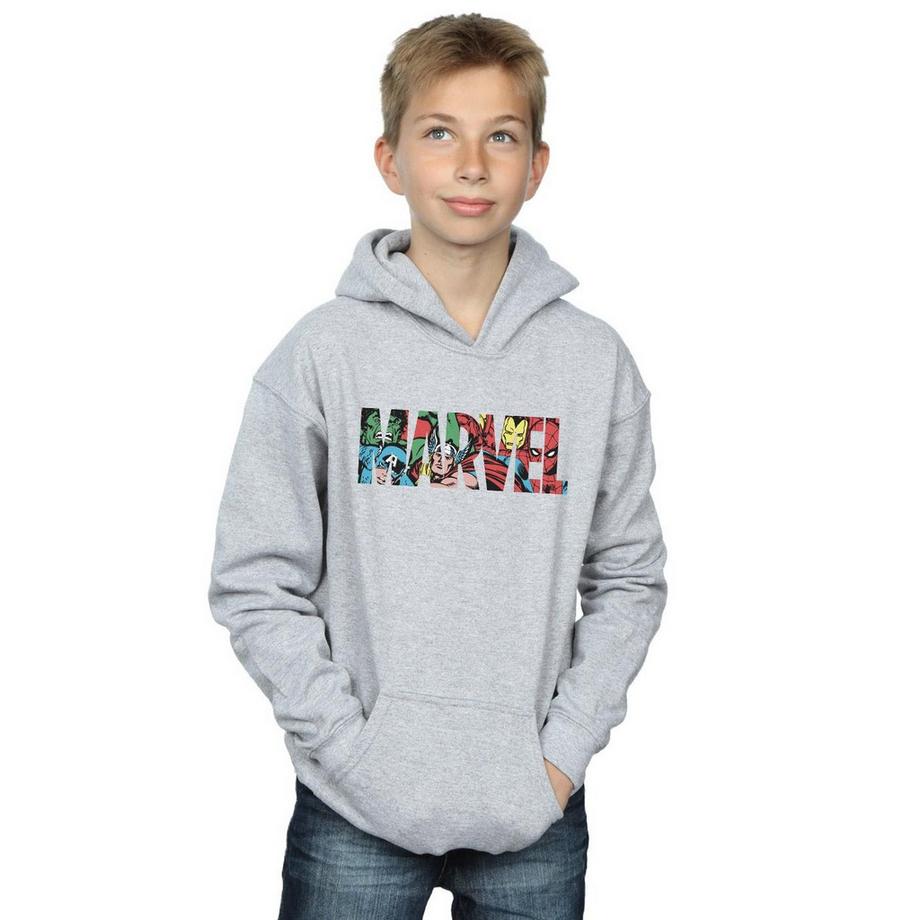 Marvel Comics  Felpa Con Cappuccio Logo 
