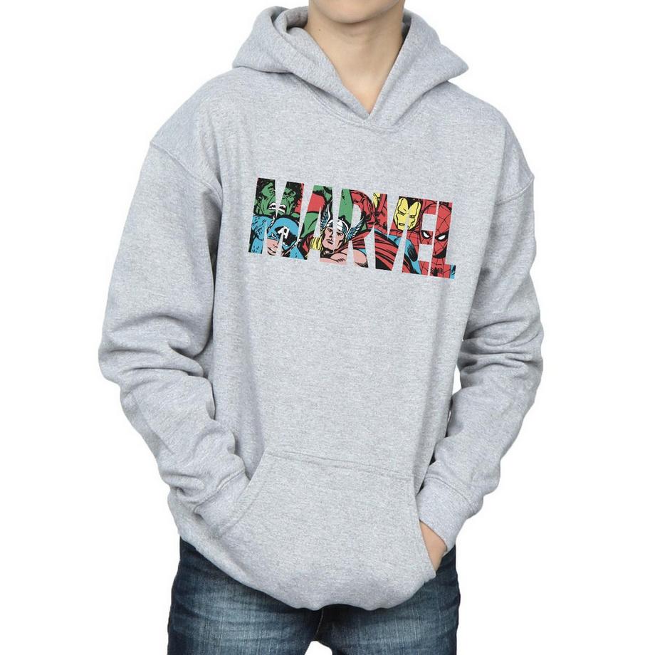 Marvel Comics  Felpa Con Cappuccio Logo 