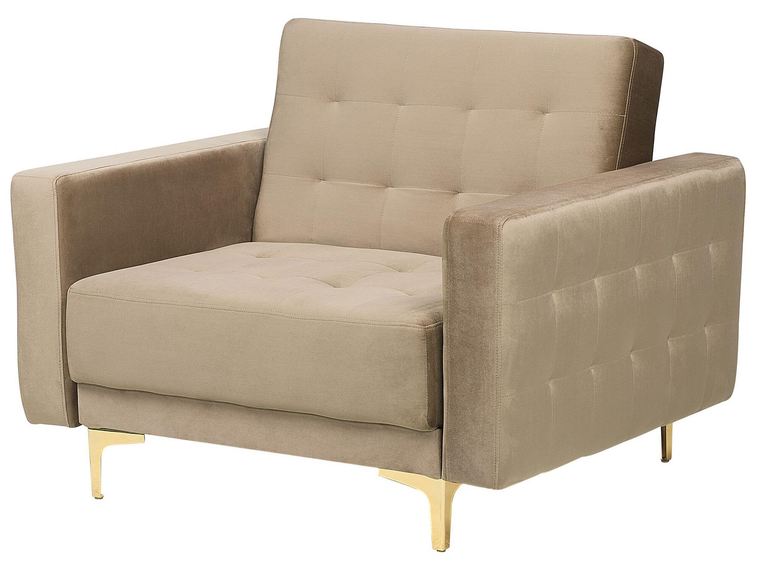 Beliani Fauteuil en Velours Moderne ABERDEEN  