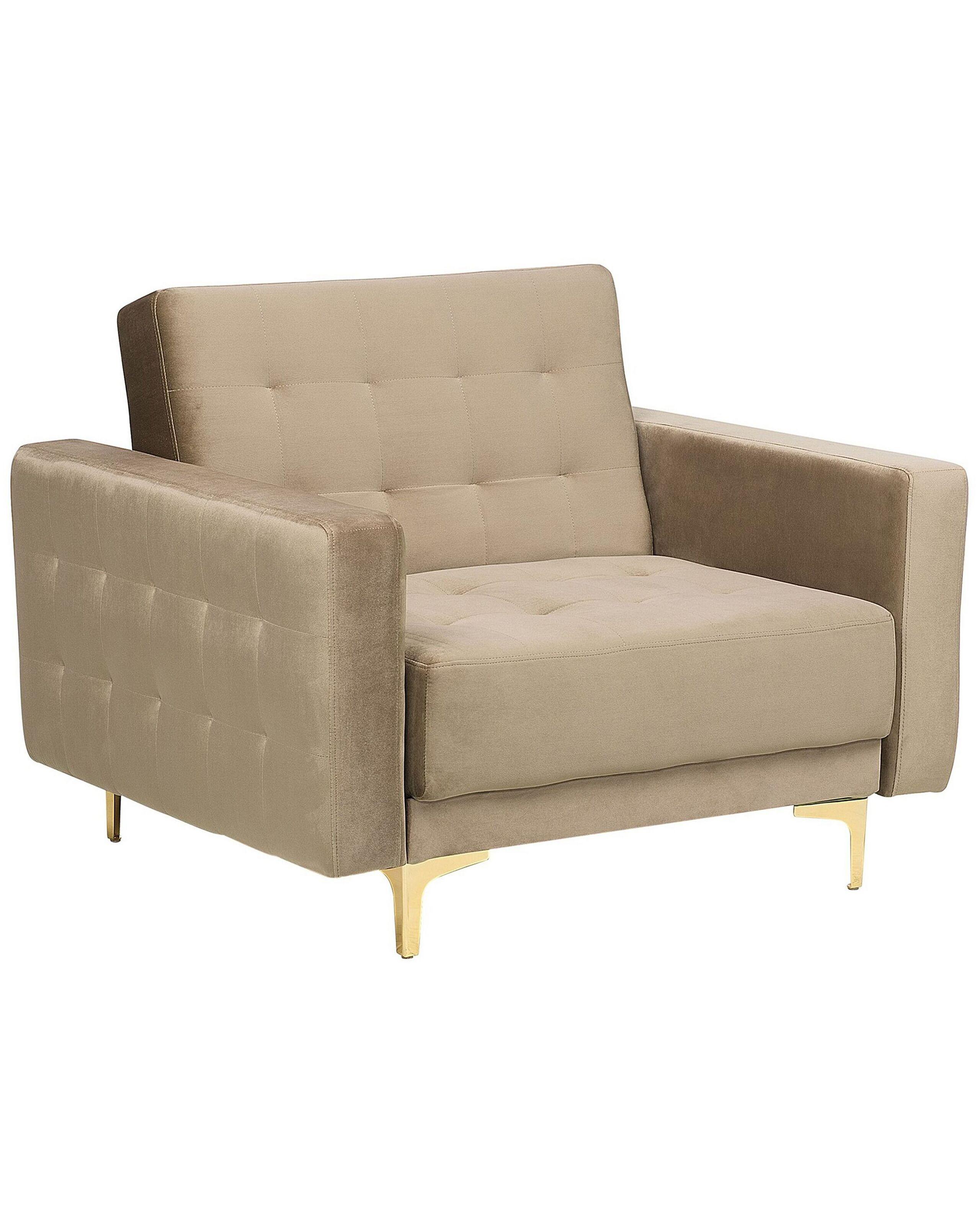 Beliani Fauteuil en Velours Moderne ABERDEEN  