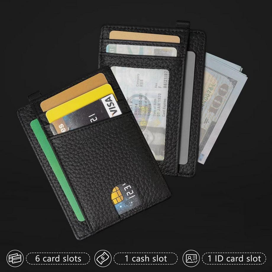 Only-bags.store Portacarte RFID Bloccante Vera Pelle Sottile  