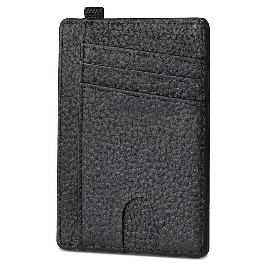 Kreditkartenetui RFID Blocking Echtes Leder schlanke Kartenbrieftasche Kompakte Größe Kartenetuis