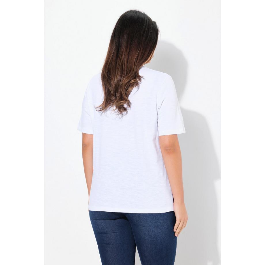 Ulla Popken T-shirt Imprimé Floqué Col Rond Manches Courtes  