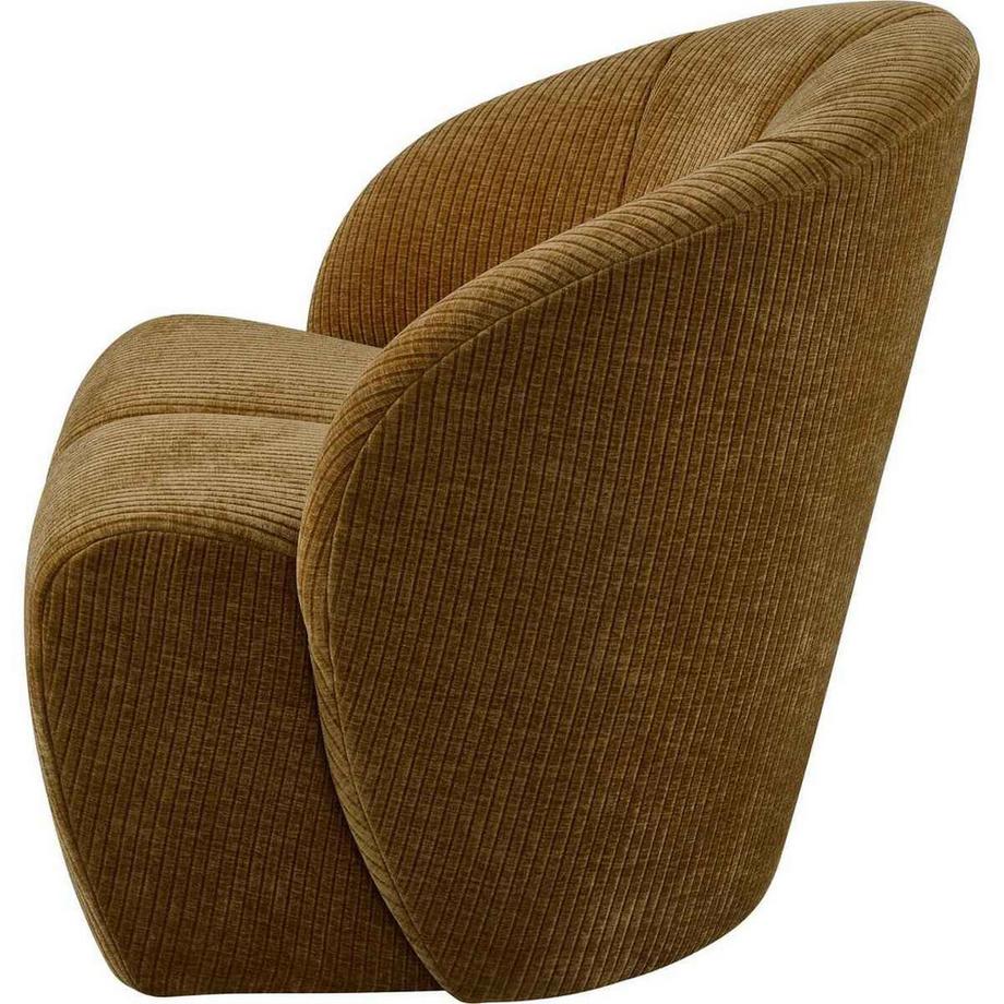 mutoni Fauteuil Mojo pivotant Tissu côtelé jaune miel  