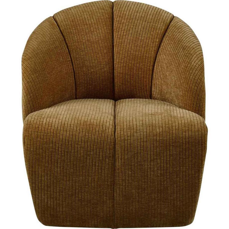 mutoni Fauteuil Mojo pivotant Tissu côtelé jaune miel  