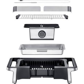 SEVERIN 8114 Elektro Grill 2 Grillzonen Schwarz, Silber  