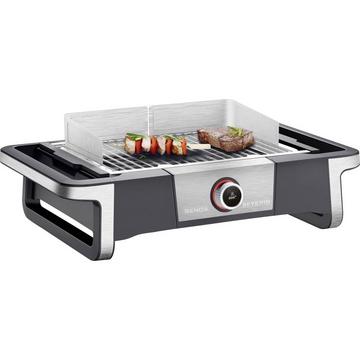 8114 Elektro Grill 2 Grillzonen Schwarz, Silber