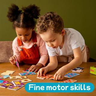 Montessori  Doppio puzzle Montessori – 10 motivi, 20 pezzi, gioco educativo in legno, multicolore per i più piccoli 