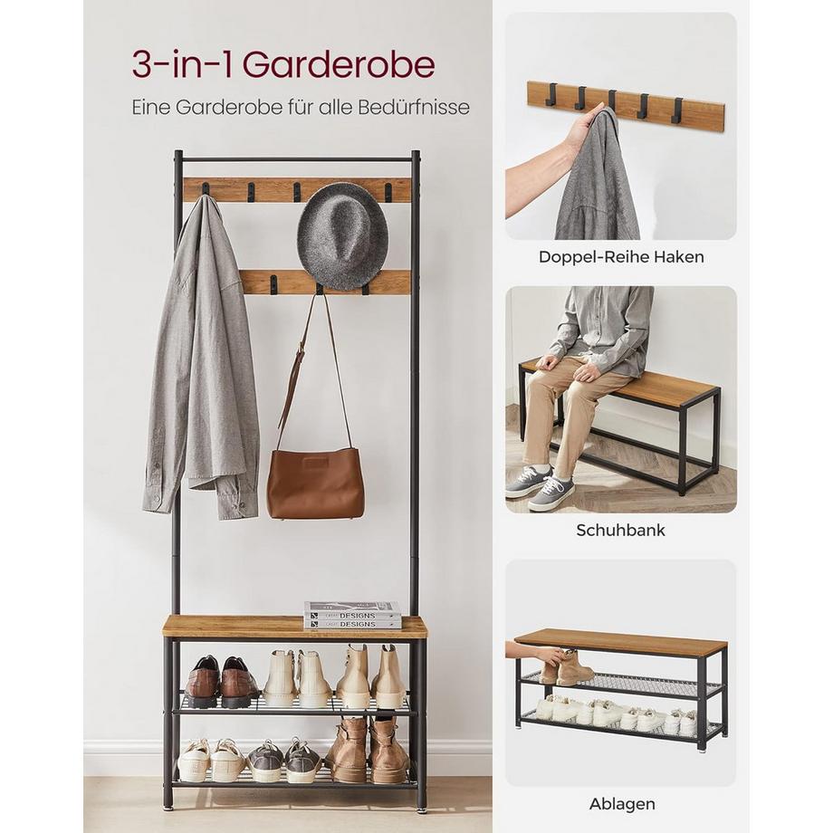 Songmics Portemanteau avec étagère à chaussures  