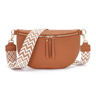 Only-bags.store Große Vegane Leder Gürteltasche Umhängetasche mit Breitem Riemen  