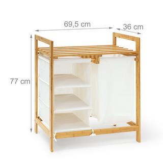 B2X Wäschekorb LINEA aus Bambus mit Ablage  