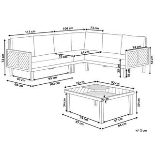 Beliani Lounge Set mit Tisch aus Akazienholz Modern BARATTI  