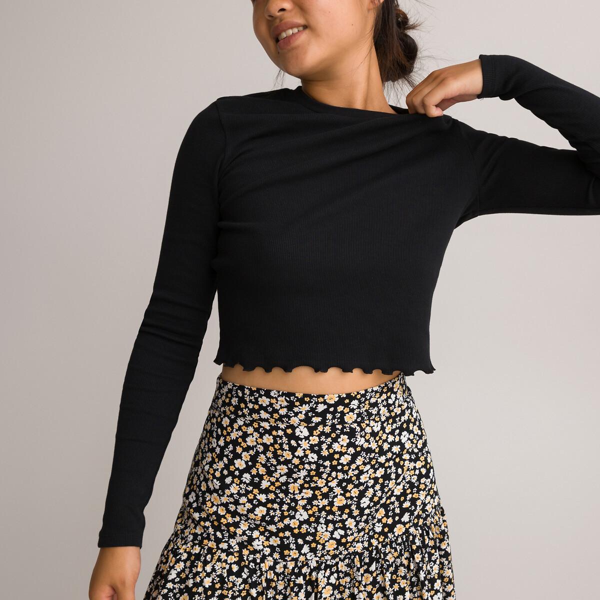 La Redoute Collections  T-shirt cropped en côtes 