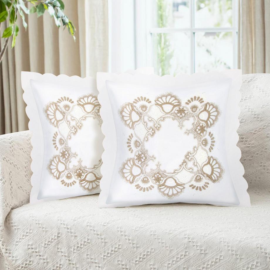 Avizar Lot 2 Housses de Coussin Broderie  
