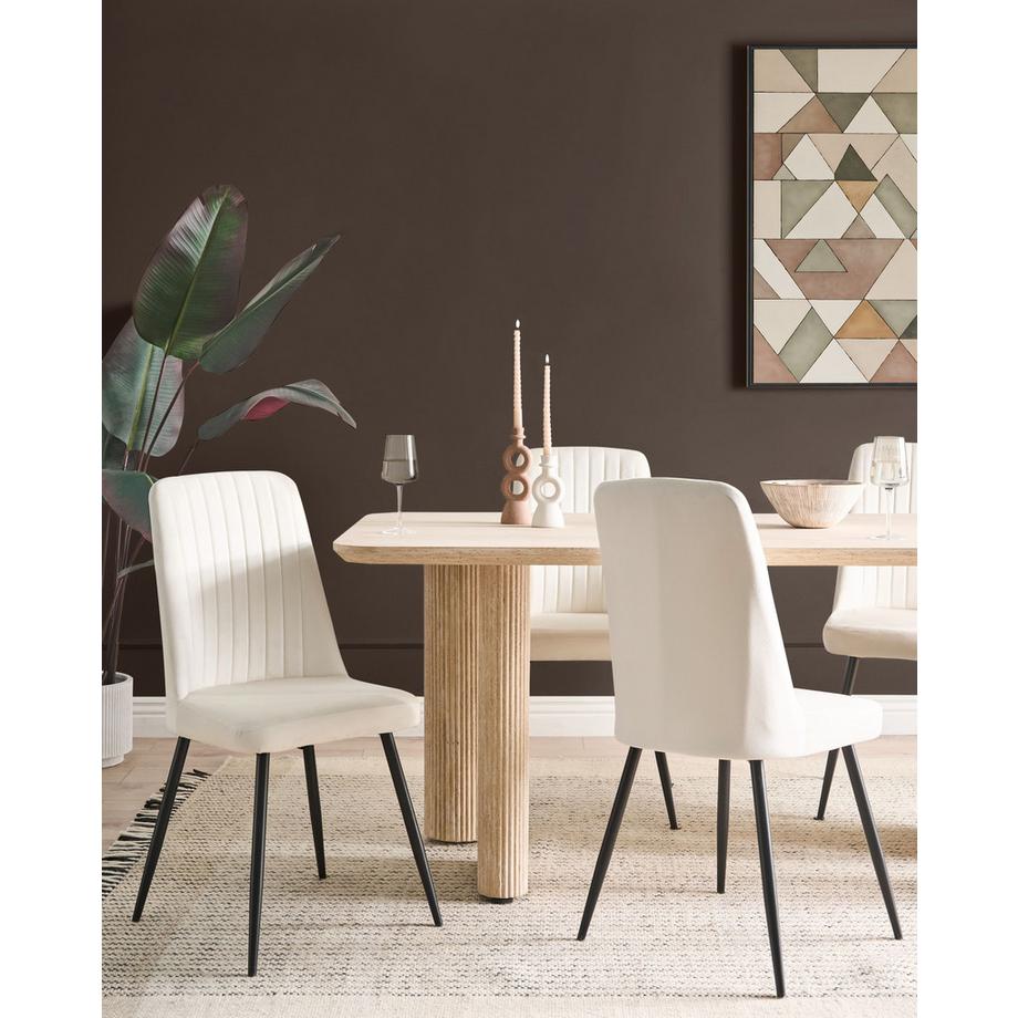 Beliani Lot de 4 chaises de salle à manger en Velours Scandinave KIRBY  