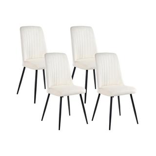 Beliani Lot de 4 chaises de salle à manger en Velours Scandinave KIRBY  