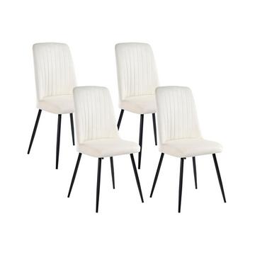 Lot de 4 chaises de salle à manger en Velours Scandinave KIRBY
