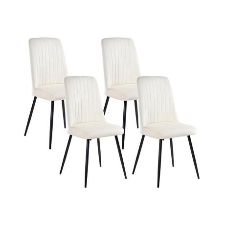 Beliani Lot de 4 chaises de salle à manger en Velours Scandinave KIRBY  