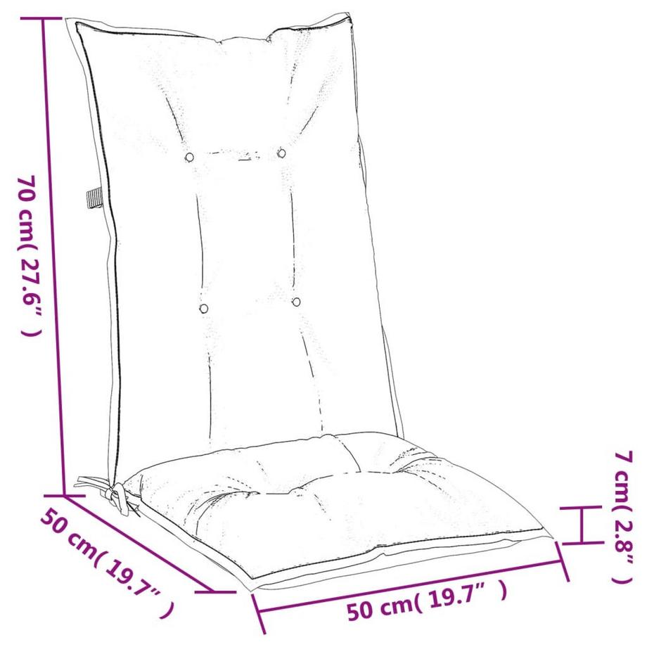 VidaXL Coussin de chaise à dossier haut tissu  