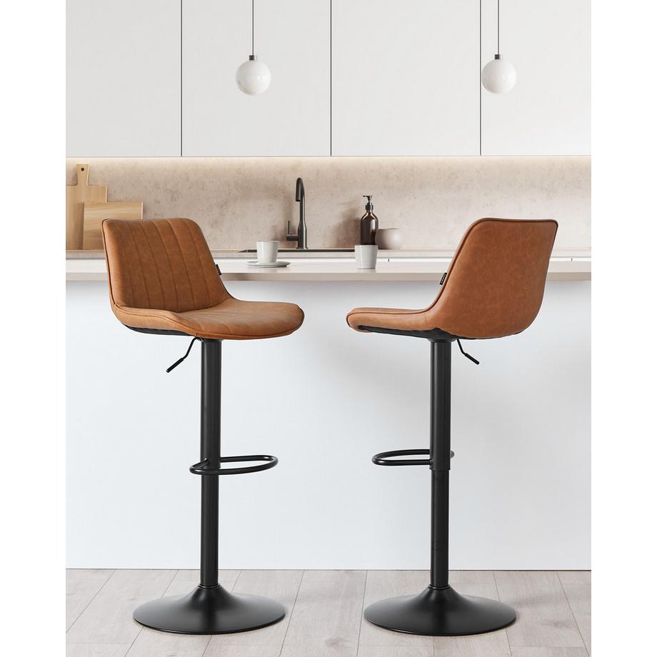 Beliani Set mit 2 Barstühlen aus Kunstleder  DUBROVNIK  