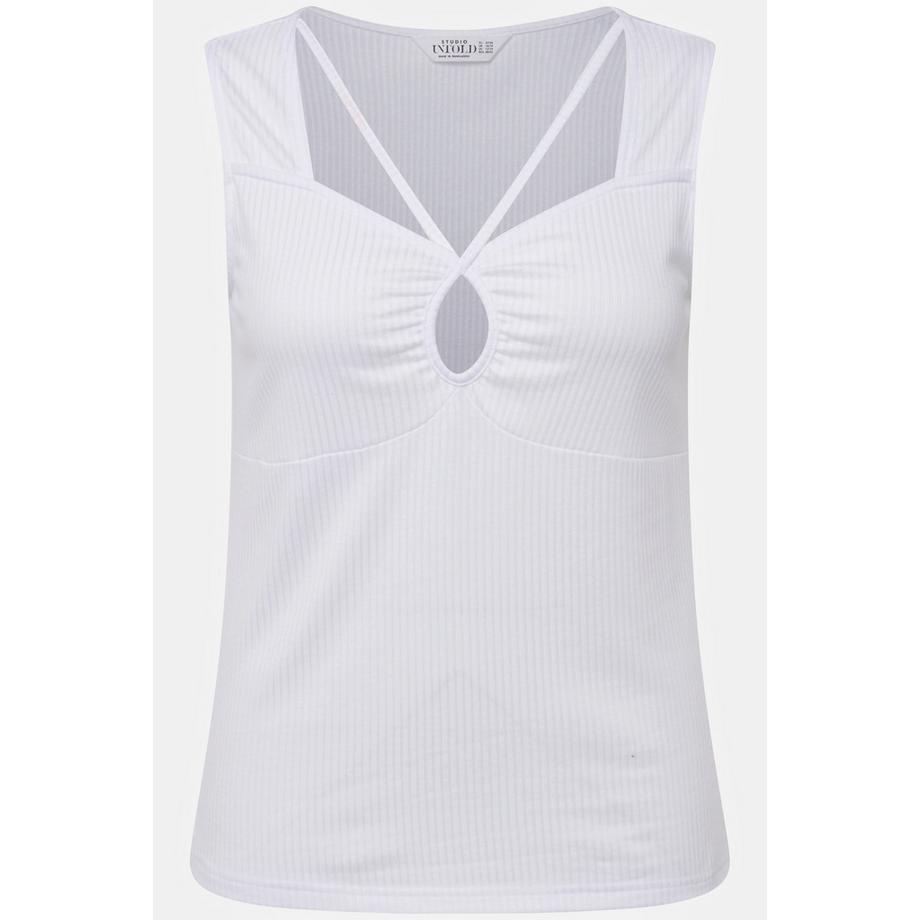 Studio Untold Rippjersey Slim Fit Cut-Out Top  