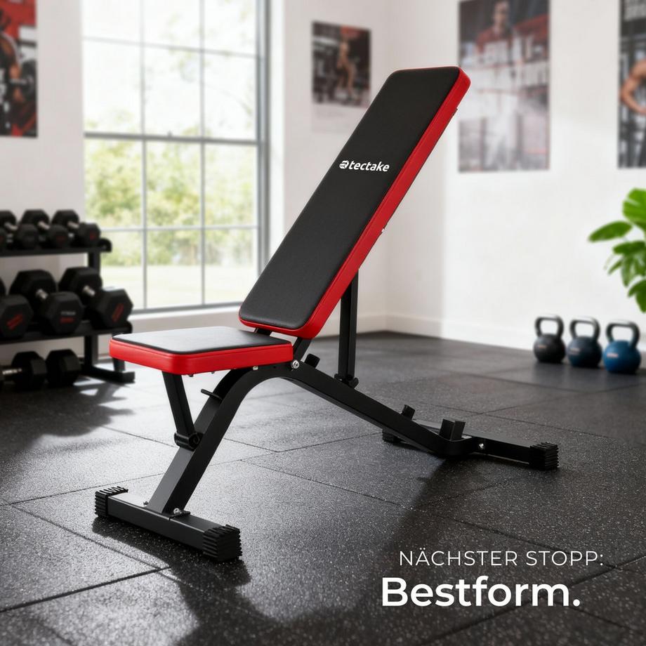 Tectake  Hantelbank  mit Schnellverstellung Rückenlehne 4-fach verstellbar 