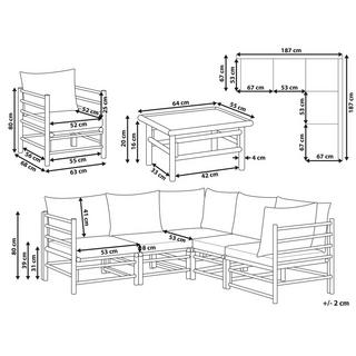 Beliani Ecksofa aus Bambusholz Boho CERRETO  