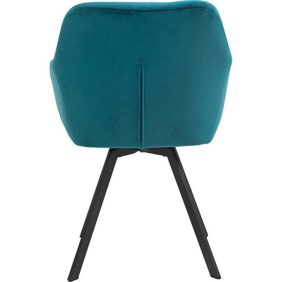 mutoni Fauteuil pivotant velours turquoise  
