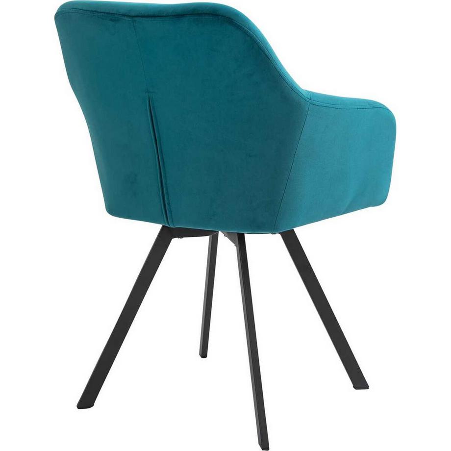 mutoni Fauteuil pivotant velours turquoise  