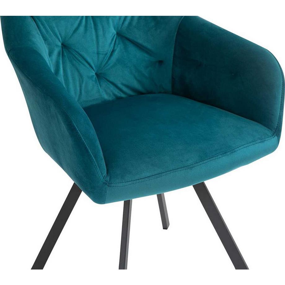 mutoni Fauteuil pivotant velours turquoise  