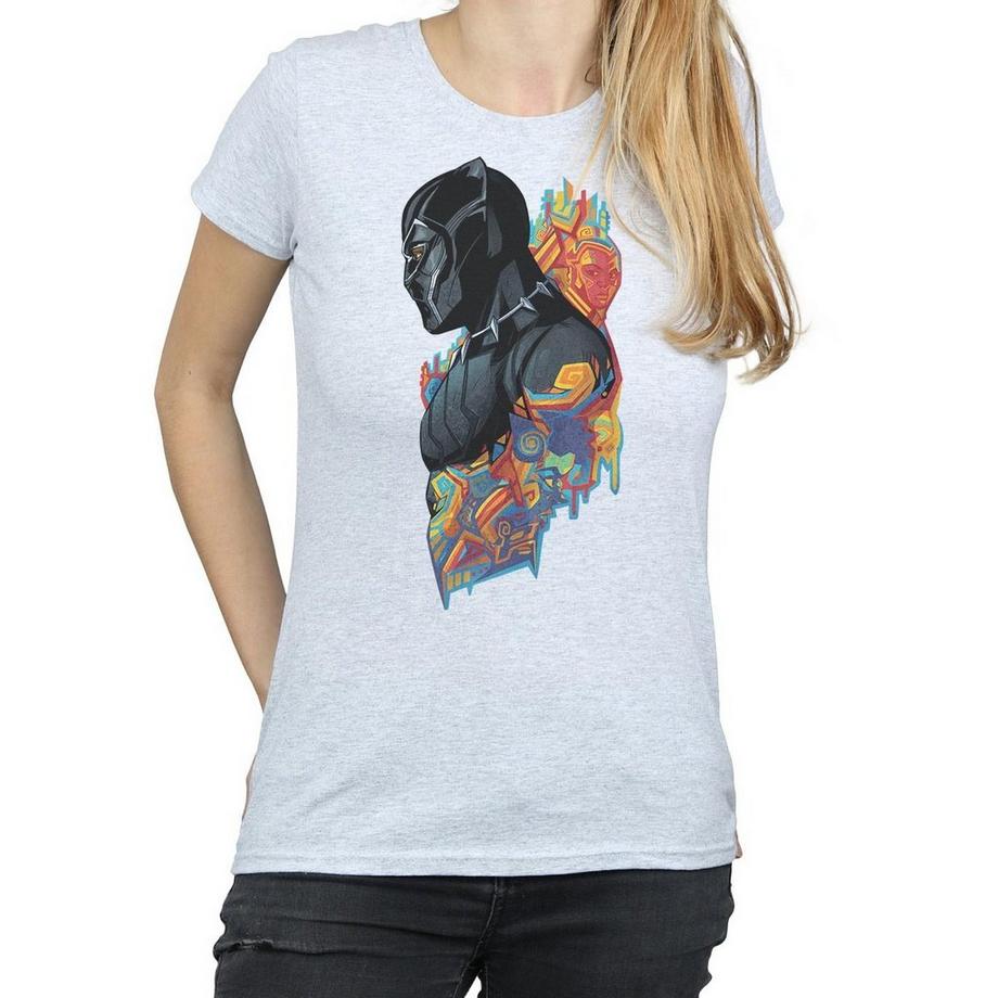 MARVEL Black Panther T-Shirt Stampa Astratta  