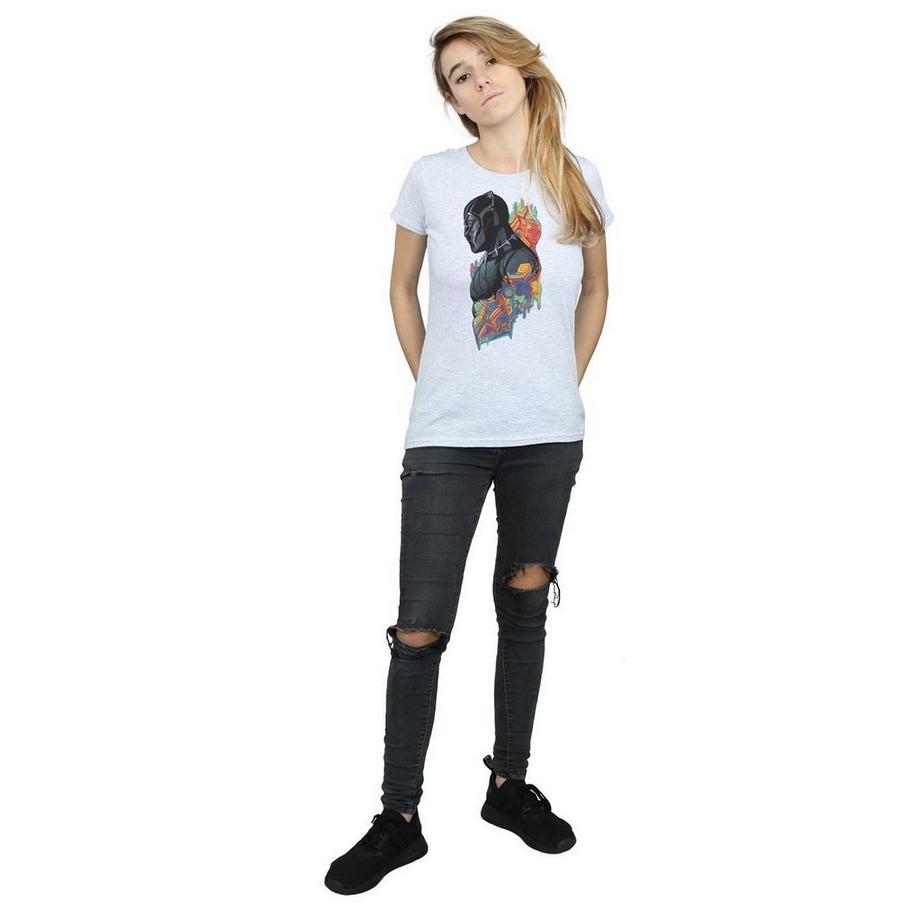 MARVEL Black Panther T-Shirt Stampa Astratta  