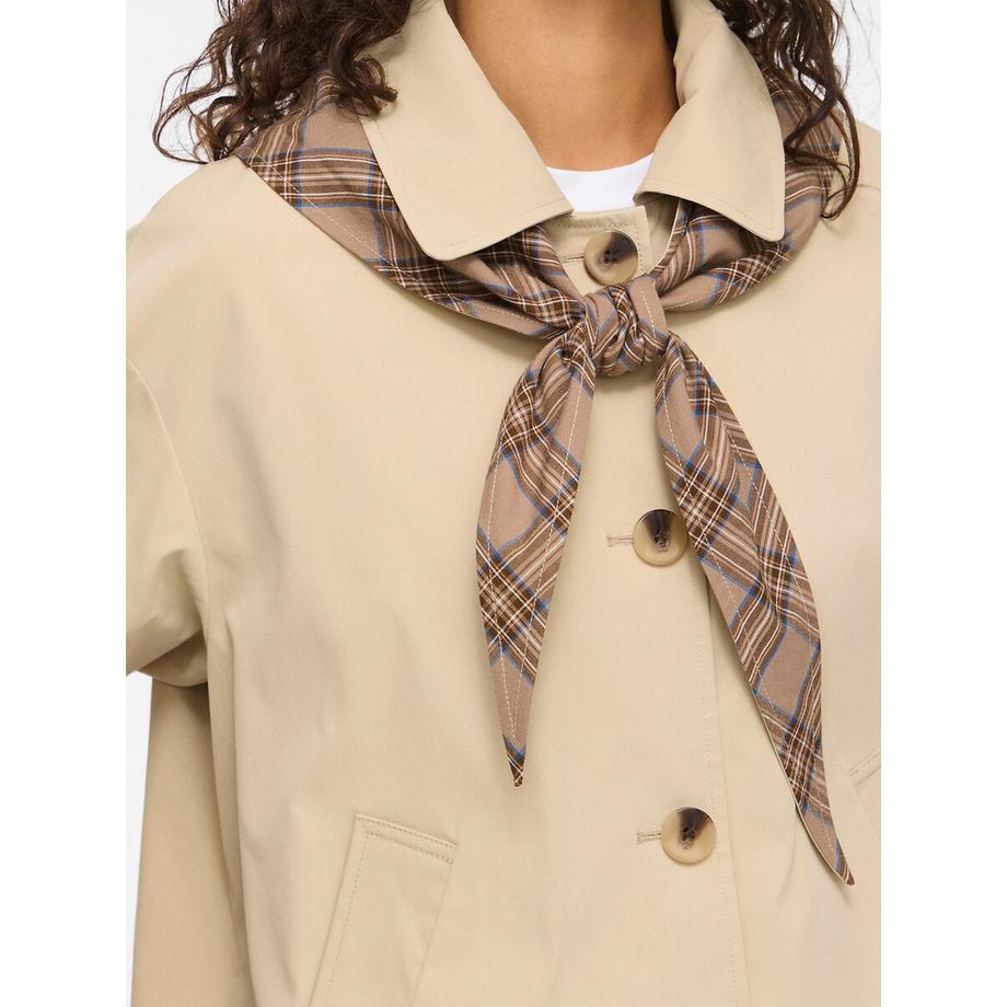 VILA Kurzer Trenchcoat aus zwei Materialien mit Schleife  