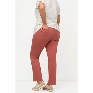 Ulla Popken  Jeans colorati modello Mary in cotone biologico con taglio della gamba ampio e cintura comoda 