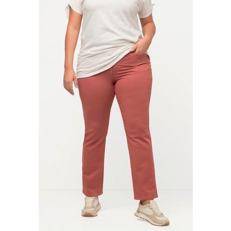 Ulla Popken  Jeans colorati modello Mary in cotone biologico con taglio della gamba ampio e cintura comoda 