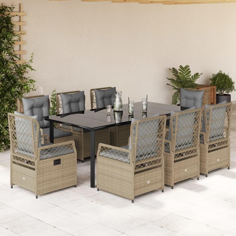 VidaXL Ensemble de salle à manger de jardin rotin synthétique  