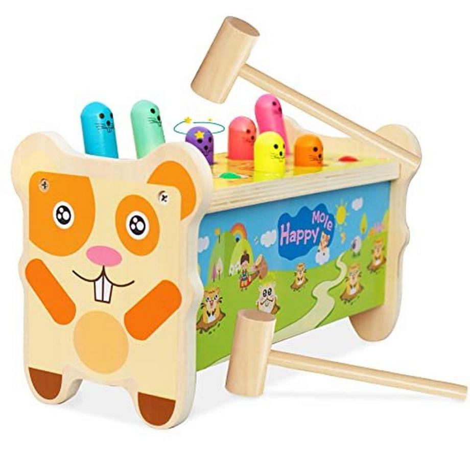 Activity-board  Klopfen auf Bankholz mit 2 Schlägeln, Hammerspiel 