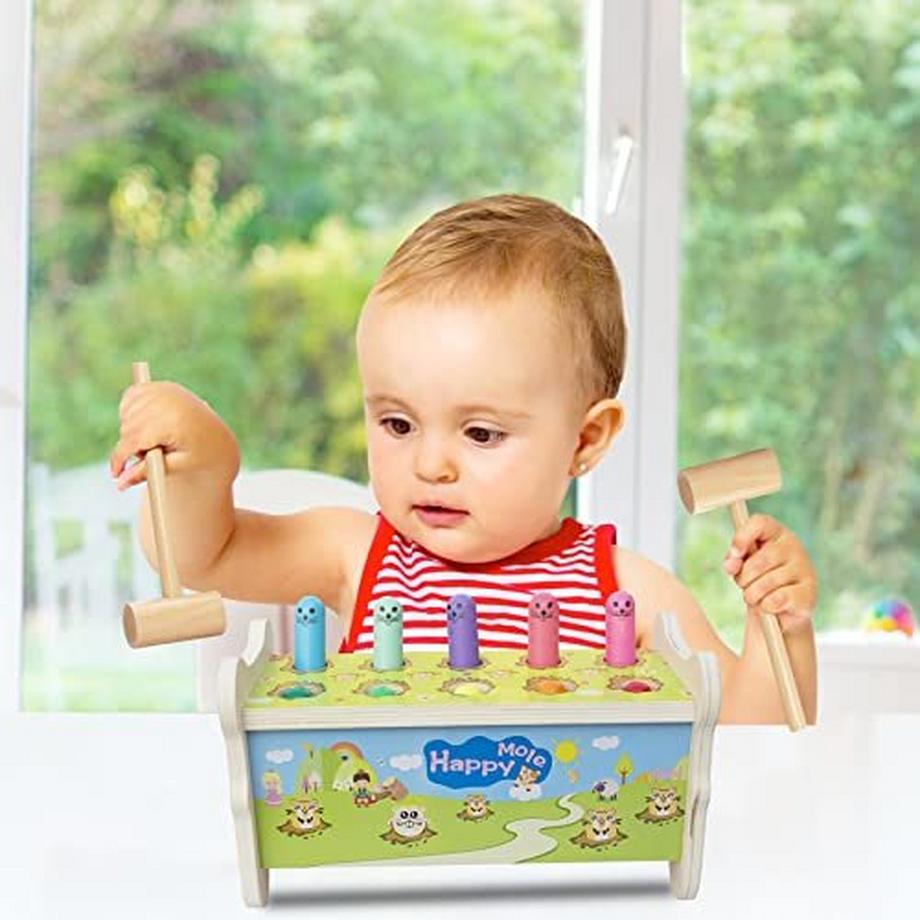 Activity-board  Klopfen auf Bankholz mit 2 Schlägeln, Hammerspiel 