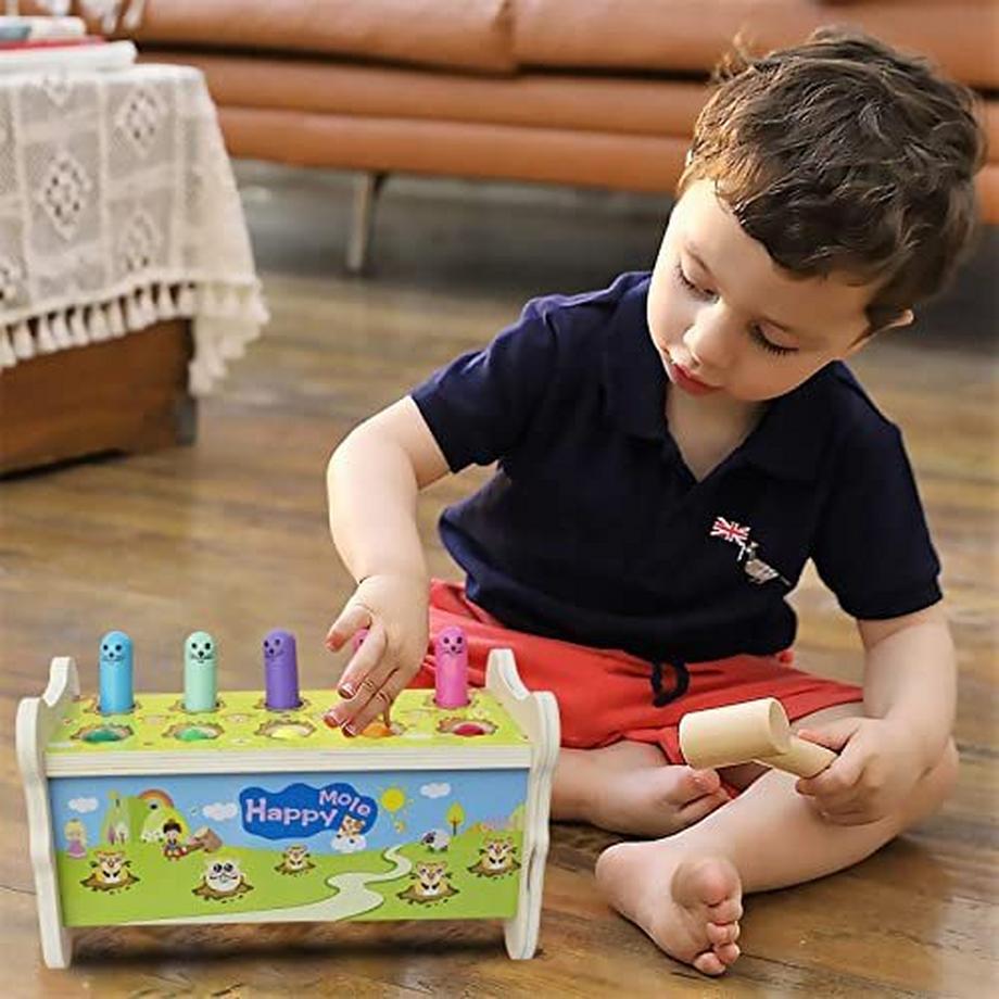 Activity-board  Klopfen auf Bankholz mit 2 Schlägeln, Hammerspiel 