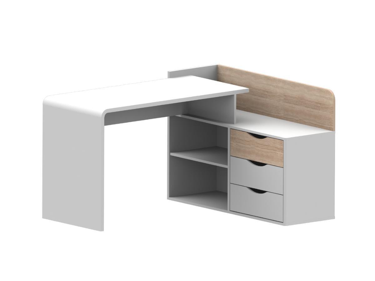 Vente-unique - Scrivania allungabile con Piano Girevole a 360° MDF Bianco  Laccato - PAVELO : : Casa e cucina