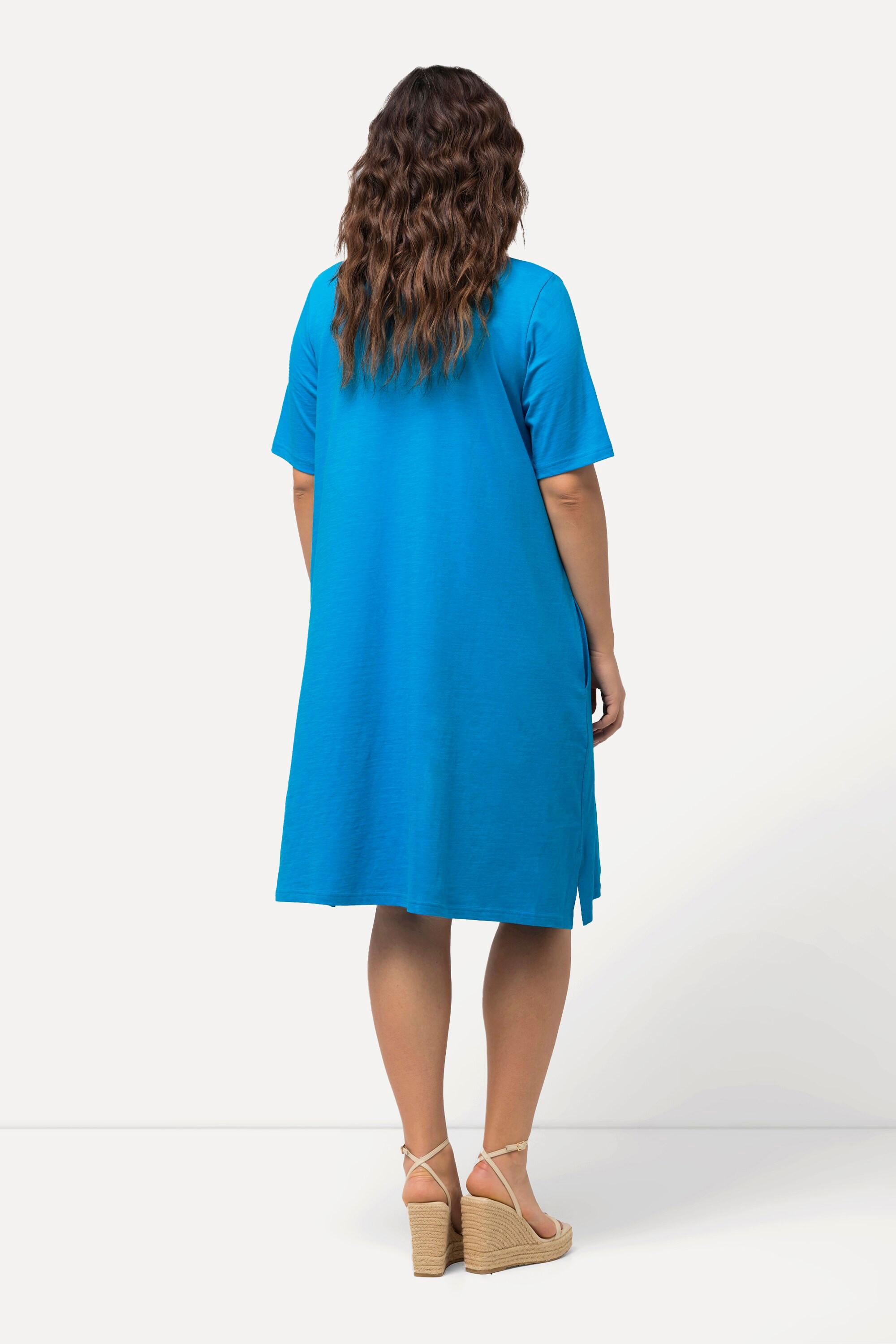 Ulla Popken Abito in jersey Linea A Girocollo Mezza Manica con Tasche  