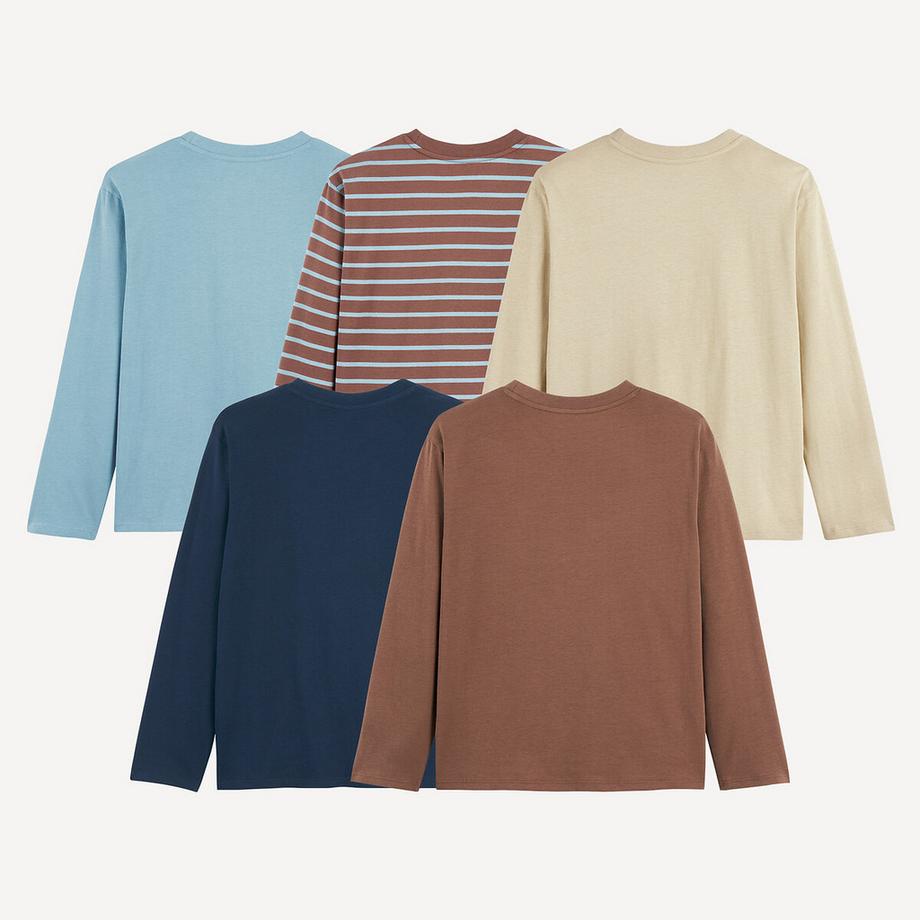 La Redoute Collections  Lot de 5 t-shirts manches longues imprimé 5-14 ans 