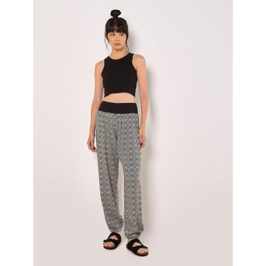 APRICOT  Pantalon de jogging fuselé en coton mélangé à motifs ikat 