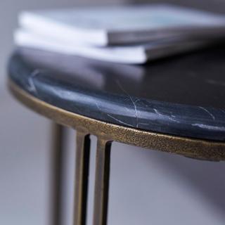 Tikamoon Tavolino laterale in metallo e marmo Simëon  
