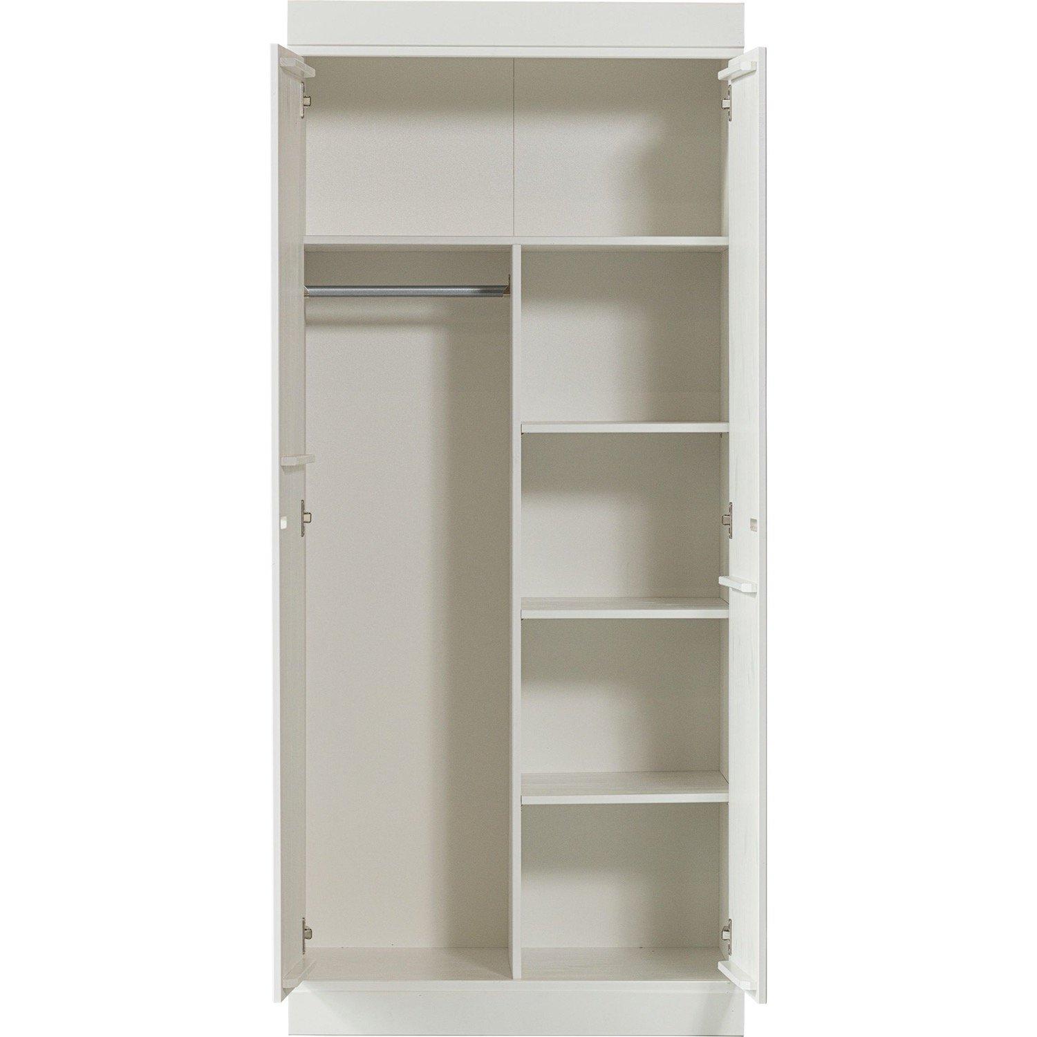 mutoni Armoire Connect basse pin blanc 175x77  