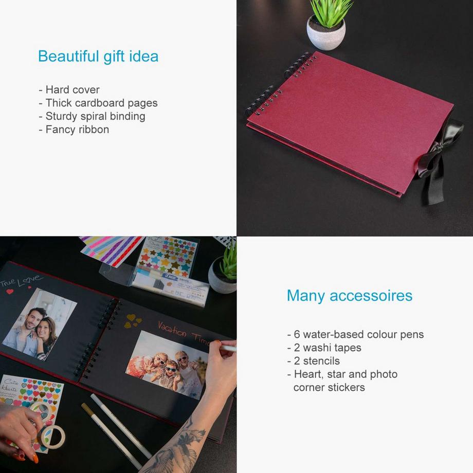 Intirilife Album Photo/Livre Photo À Personnaliser  