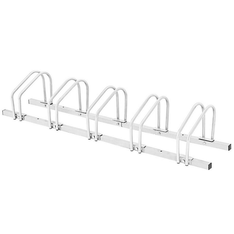 Northix  Fahrradständer Standparker Bodenständer Aufstellständer mit 5 Fahrrad Stellplätze Silber 