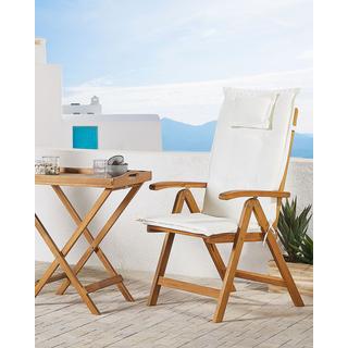 Beliani Set di 2 sedie da giardino con cuscini en Legno d'acacia Classico JAVA  